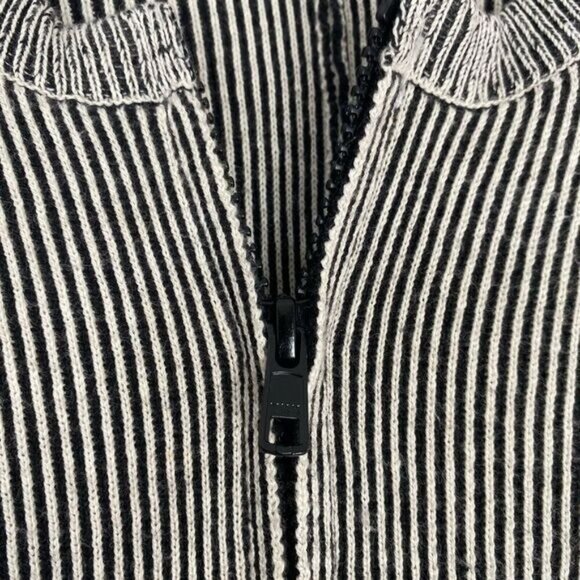 Cabi Striped Full Zip CUPIDS Cardigan Sweater 3/4 Sleeve Black/White Size S - Picture 6 of 13